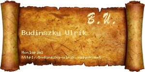 Budinszky Ulrik névjegykártya